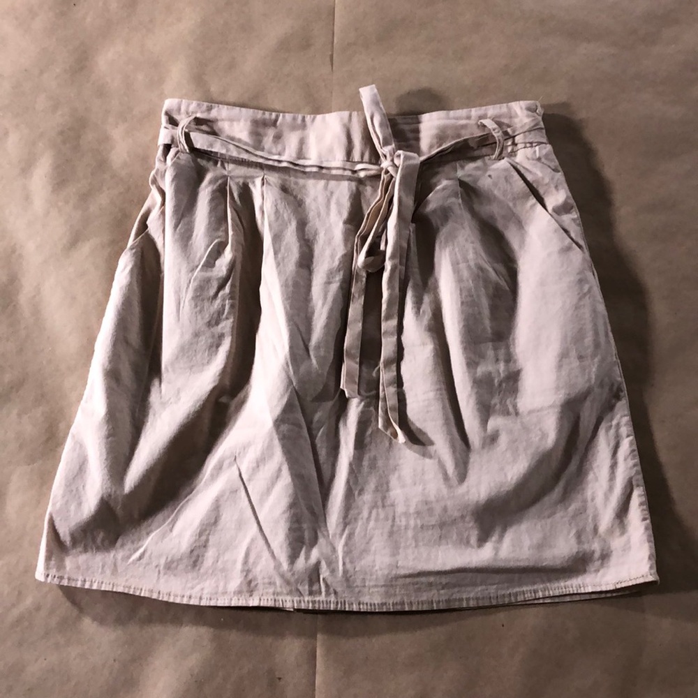 Khaki Tie Front Skirt